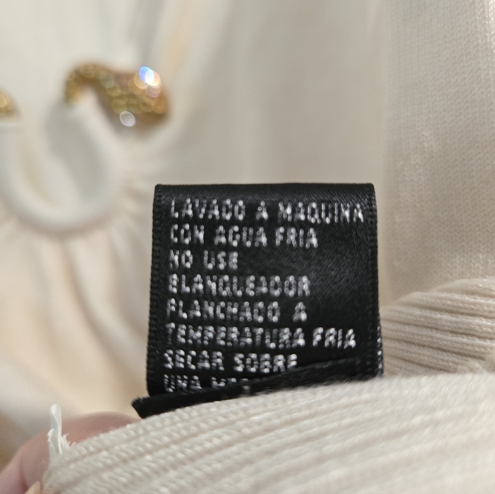 August Silk Cream Tank Top with Gold Accent - Picture 7 of 9